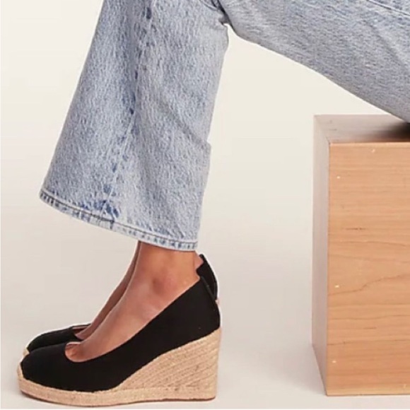 J.Crew Seville Espadrilles wedges in Canvas black size 9.5 - Picture 2 of 10